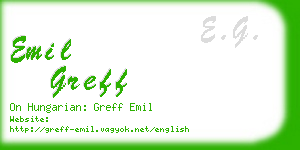 emil greff business card